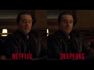 robert de niro in "irlandce" with deepfake